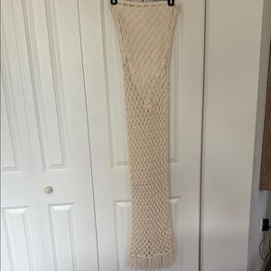 Meshki Cream Strapless Knit Dress